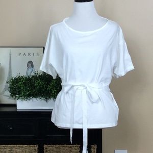 Zara white tee with low front and high back